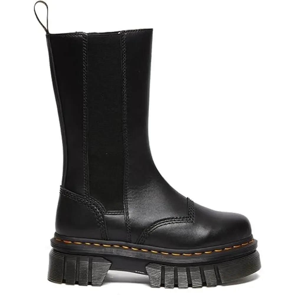 Dr. Martens Audrick Tall Chelsea Boot Pull-On in Black Nappa Leather Size 7 NWB